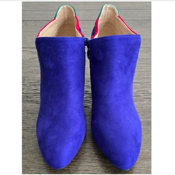 Boston Design Studio Blue, Green & Red Colorblock Women's Bootie, Size 11W - Picture 4 of 14